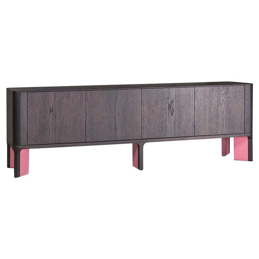 Contemporary Curved Corners Sideboard with Lacquered Base - Nairacent