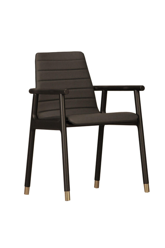 MORELATO JOYCE UPHOLSTERED LEATHER CHAIR WITH ARMRESTS - Nairacent