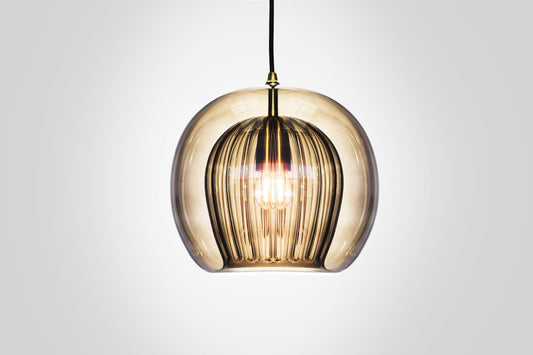 PLEATED CRYSTAL PENDANT - SMOKE - Nairacent