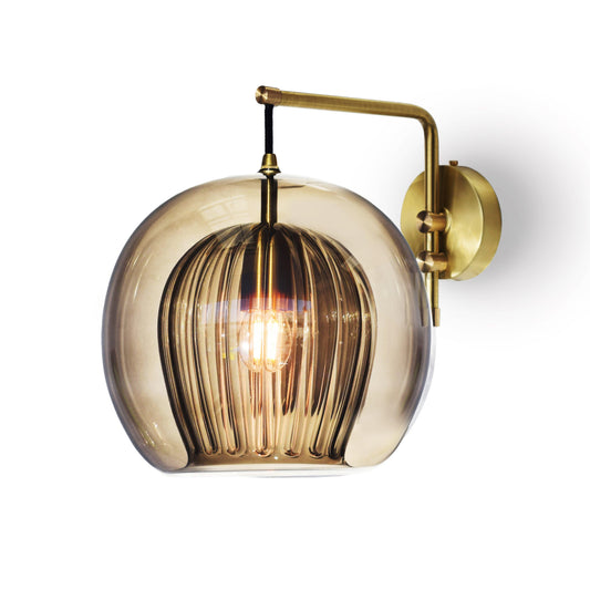 PLEATED CRYSTAL WALL LIGHT - SMOKE - Nairacent