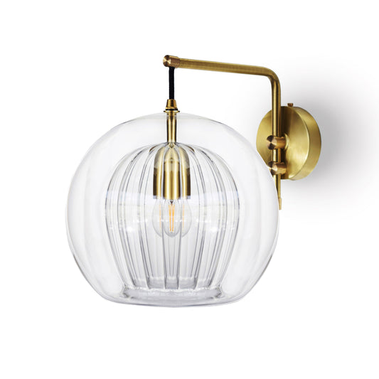 Pleated Crystal Wall Light - Clear - Nairacent