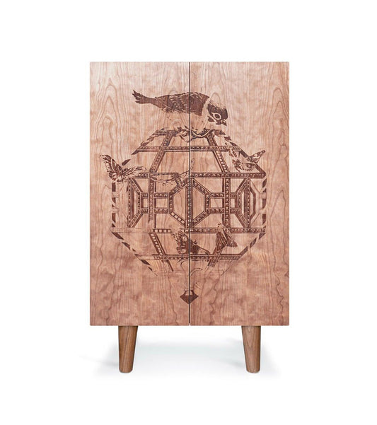 CHERRY ORNITHOLOGICAL SKETCH CABINET - Nairacent