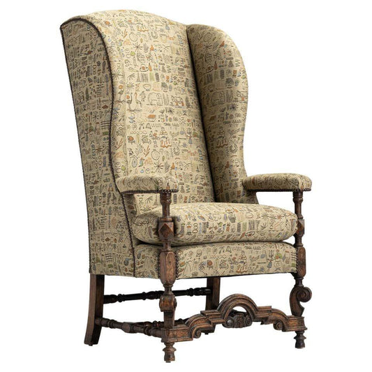 High-Back Wing Chair in Maharam, France circa 1860 - Nairacent