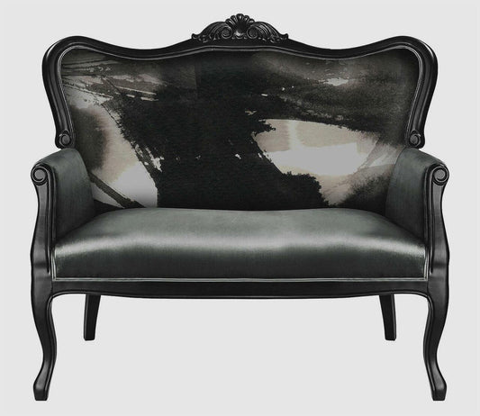 GREY VELVET SOFA WITH INK FLOW PATTERN - Nairacent