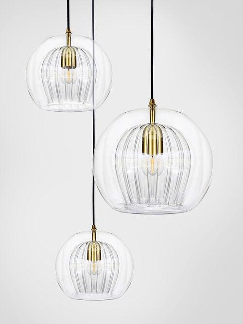 PLEATED CRYSTAL CLUSTER, CLEAR - 3 PIECE - Nairacent