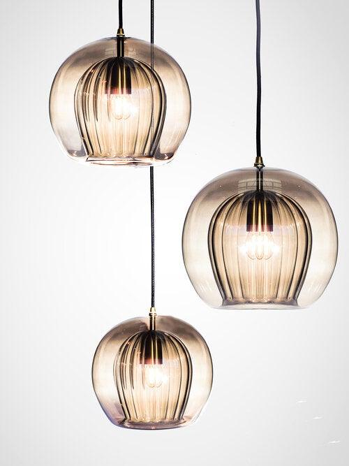 PLEATED CRYSTAL CLUSTER, SMOKE - 3 PIECE - Nairacent