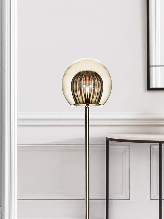 PLEATED CRYSTAL FLOOR LIGHT - SMOKE - Nairacent