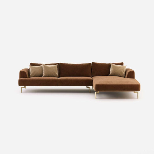 DOMKAPA TAIS SOFA POLISHED STAINLESS STEEL - CHAISE LONGUE - Nairacent