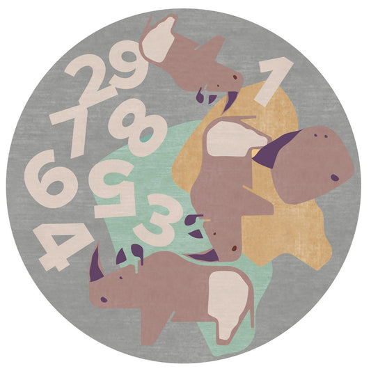 KIDS RINO'S TROUPE ROUND RUG